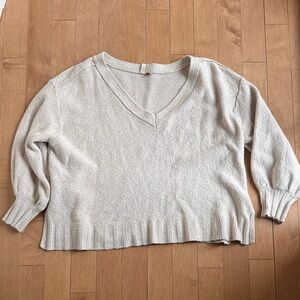 Pilcro Women's Beige V-Neck Sweater